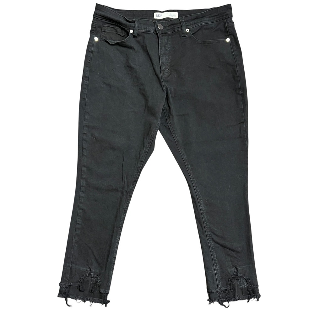 BKE Black GABBY Skinny Jeans Distressed Frayed Hem Women's Size 31 - Picture 1 of 8
